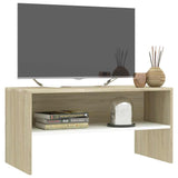 TV Cabinet White and Sonoma Oak 80x40x40 cm Engineered Wood - Side View