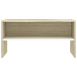 TV Cabinet White and Sonoma Oak 80x40x40 cm Engineered Wood - Top-Down View
