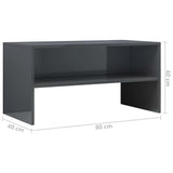TV Cabinet High Gloss Grey 80x40x40 cm Engineered Wood