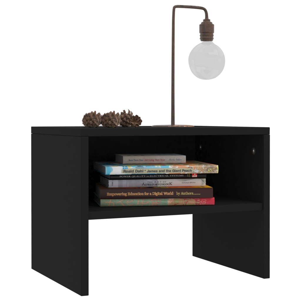 Bedside Cabinets 2 pcs Black 40x30x30 cm Engineered Wood