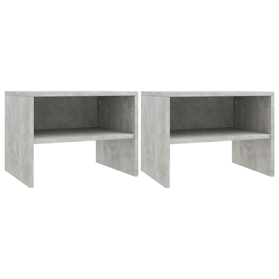 Bedside Cabinets 2 pcs Concrete Grey 40x30x30cm Engineered Wood
