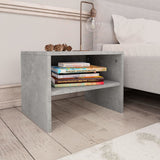 Bedside Cabinets 2 pcs Concrete Grey 40x30x30 cm Engineered Wood - Front View