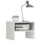 Bedside Cabinet High Gloss White 40x30x30 cm Engineered Wood - Side View