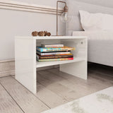 Bedside Cabinet High Gloss White 40x30x30 cm Engineered Wood