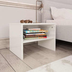 Bedside Cabinet High Gloss White 40x30x30 cm Engineered Wood