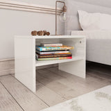 Bedside Cabinets 2 pcs High Gloss White 40x30x30 cm Engineered Wood - Front View