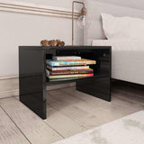 Bedside Cabinets 2 pcs High Gloss Black 40x30x30 cm Engineered Wood - Front View