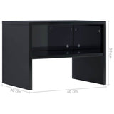 Bedside Cabinets 2 pcs High Gloss Black 40x30x30 cm Engineered Wood - Close-Up Angle