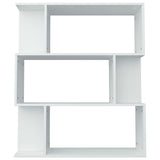 Book Cabinet/Room Divider White 80x24x96 cm Engineered Wood - Rear View