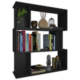Book Cabinet/Room Divider Black 80x24x96 cm Engineered Wood - Side View