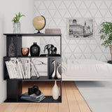 Book Cabinet/Room Divider Black 80x24x96 cm Engineered Wood - Top-Down View