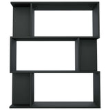 Book Cabinet/Room Divider Black 80x24x96 cm Engineered Wood