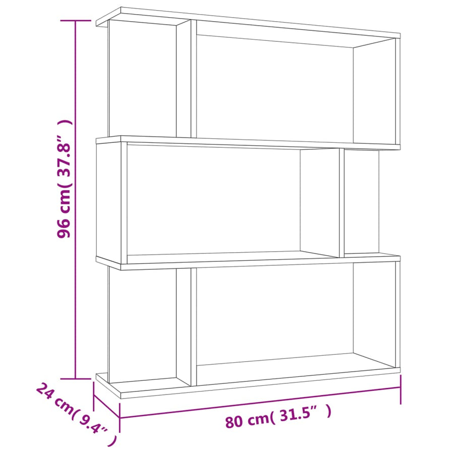 Book Cabinet/Room Divider Sonoma Oak 80x24x96cm Engineered Wood