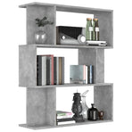 Book Cabinet/Room Divider Concrete Grey 80x24x96 cm