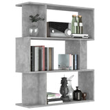 Book Cabinet/Room Divider Concrete Grey 80x24x96 cm Engineered Wood - Top-Down View