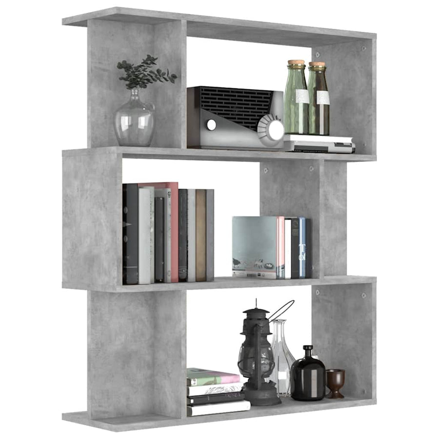 Book Cabinet/Room Divider Concrete Grey 80x24x96 cm