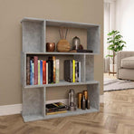 Book Cabinet/Room Divider Concrete Grey 80x24x96 cm