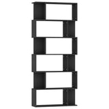 Book Cabinet/Room Divider Black 80x24x192 cm Engineered Wood - Front View
