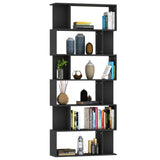 Book Cabinet/Room Divider Black 80x24x192 cm Engineered Wood - Side View