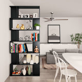 Book Cabinet/Room Divider Black 80x24x192 cm Engineered Wood - Top-Down View