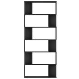 Book Cabinet/Room Divider Black 80x24x192 cm Engineered Wood - 45-Degree Angle