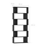 Book Cabinet/Room Divider Black 80x24x192 cm Engineered Wood - Close-Up Angle