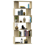 Book Cabinet/Room Divider Sonoma Oak 80x24x192 cm Engineered Wood - Side View