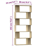 Book Cabinet/Room Divider Sonoma Oak 80x24x192 cm Engineered Wood