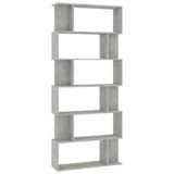 Book Cabinet/Room Divider Concrete Grey 80x24x192 cm Engineered Wood - Front View