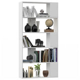 Book Cabinet/Room Divider White 80x24x159 cm Engineered Wood - Side View