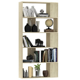 Book Cabinet/Room Divider Sonoma Oak 80x24x159 cm Engineered Wood - Side View