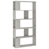 Book Cabinet/Room Divider Concrete Grey 80x24x159 cm Engineered Wood - Front View