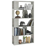 Book Cabinet/Room Divider Concrete Grey 80x24x159 cm Engineered Wood - Side View