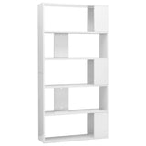 Book Cabinet/Room Divider High Gloss White 80x24x159 cm