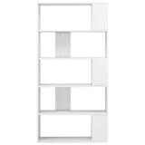 Book Cabinet/Room Divider High Gloss White 80x24x159 cm - 45-Degree Angle