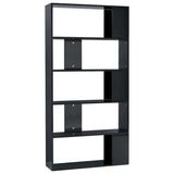 Book Cabinet/Room Divider High Gloss Black 80x24x159 cm - Front View