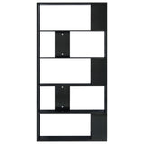 Book Cabinet/Room Divider High Gloss Black 80x24x159 cm - 45-Degree Angle
