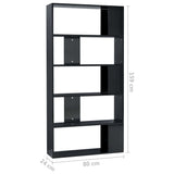 Book Cabinet/Room Divider High Gloss Black 80x24x159 cm - Close-Up Angle