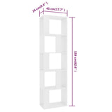 Book Cabinet/Room Divider White 45x24x159 cm Engineered Wood - Close-Up Angle