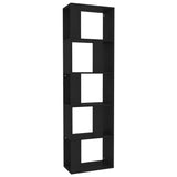 Book Cabinet/Room Divider Black 45x24x159 cm Engineered Wood - Front View