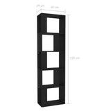 Book Cabinet/Room Divider Black 45x24x159 cm Engineered Wood - Close-Up Angle