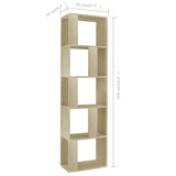Book Cabinet/Room Divider Sonoma Oak 45x24x159 cm Engineered Wood - Close-Up Angle