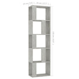 Book Cabinet/Room Divider Concrete Grey 45x24x159 cm Engineered Wood - Close-Up Angle