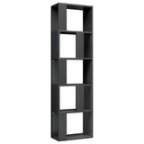 Book Cabinet/Room Divider High Gloss Grey 45x24x159 cm Engineered Wood