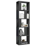 Book Cabinet/Room Divider High Gloss Grey 45x24x159 cm Engineered Wood - Side View
