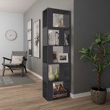 Book Cabinet/Room Divider High Gloss Grey 45x24x159 cm Engineered Wood