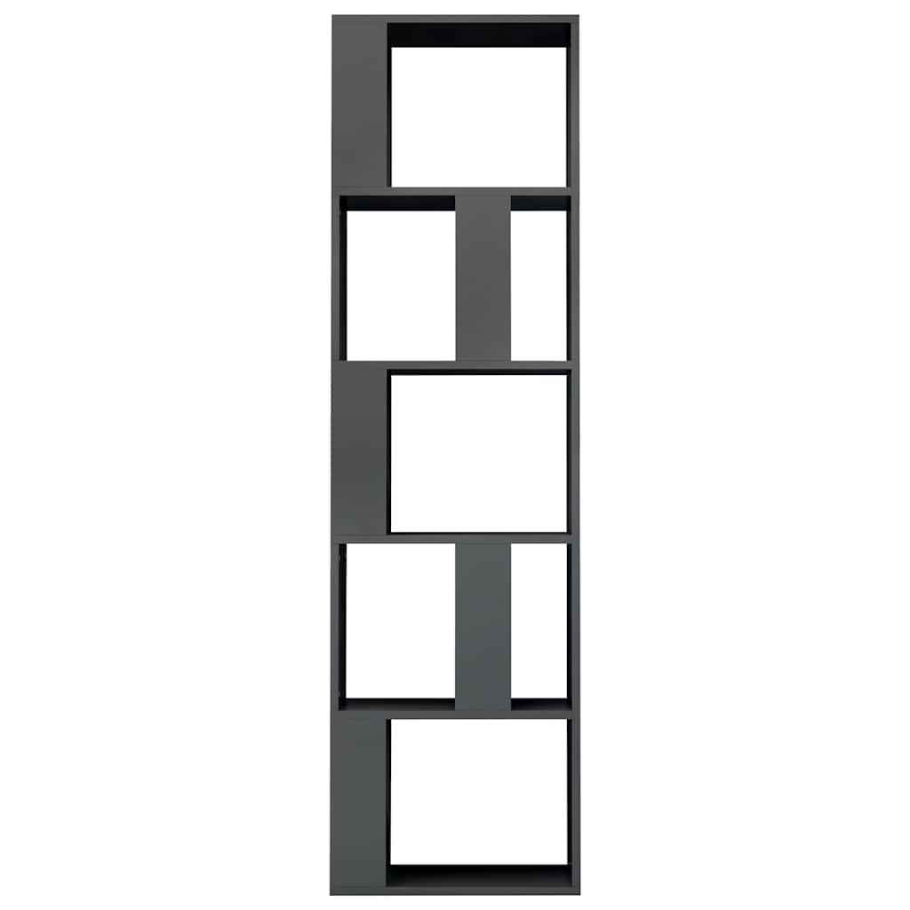Book Cabinet/Room Divider High Gloss Grey 45x24x159 cm Engineered Wood