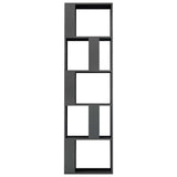 Book Cabinet/Room Divider High Gloss Grey 45x24x159 cm Engineered Wood