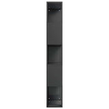 Book Cabinet/Room Divider High Gloss Grey 45x24x159 cm Engineered Wood - Rear View