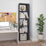 Book Cabinet/Room Divider High Gloss Grey 45x24x159 cm Engineered Wood